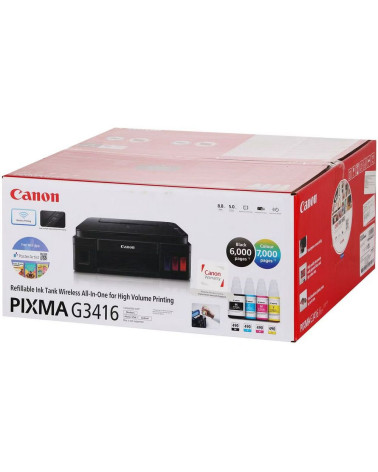 МФУ струйное Canon Pixma G3416, A4, цветная печать, 5 стр/мин, 4800x1200 dpi, USB/WiFi/СНПЧ, чёрный корпус (2315C052AB)