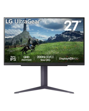 Монитор 27" LG 27GS85Q-B Black (IPS, 2560x1440, HDMI+HDMI+DP, USB Hub, 1 ms, 178°/178°, 400 cd/m, 1000:1, 200Hz, Pivot) 