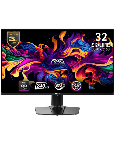 Монитор 31.5" MSI MAG 321UPX QD-OLED  QD-OLED, 3840x2160, 240Hz, 0,03ms, 250сd/m, 1500000:1, HDR10 | 2xHDMI(2.1), DP(1.4a), Type
