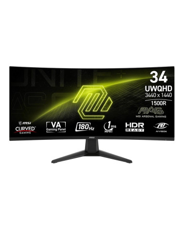 Монитор 34" MSI MAG 346CQ Curved VA, 3440x1440, 180Hz, 4ms, 300сd/m, 4000:1, HDR | 2xHDMI(2.0b), DP(1.4a) | InPSU, Vesa 100, Bla