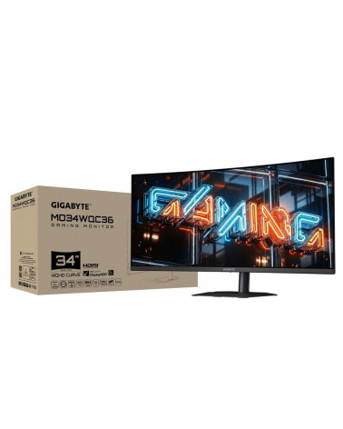Монитор 34" Gigabyte MO34WQC36 EK Black (QD-OLED, 3440 x 1440, 360Hz, 0,03мс, 300 cd/m (1300cd/m пиковая)  2хHDMI 2.1, DP 2.1, 3