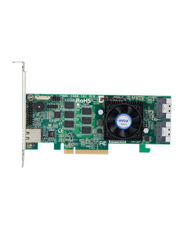 RAID-контроллер Areca ARC-1886-16I PCIe 4.0 x8 Low Profile, NVMe/SAS/SATA 12G, RAID 0,1,5,6,10,50,60, 16port (2*int SFF8654 x8),