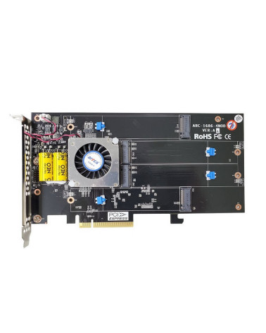 RAID-контроллер Areca ARC-1686-4NOD PCIe 4.0 x8  Full Height, 4 x M.2 Connector, Tri-mode interface at each M.2 bays - 12Gb/s SA