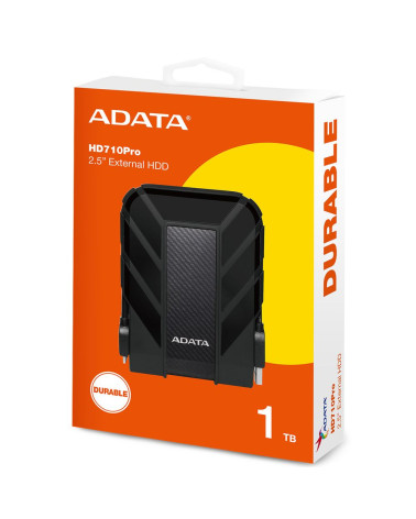 Жесткий диск внешний ADATA HD710 Pro AHD710P-1TU31-CBK 1TB 2.5" USB 3.1, IP68, Shock Sensor, Black, Retail (460394) 