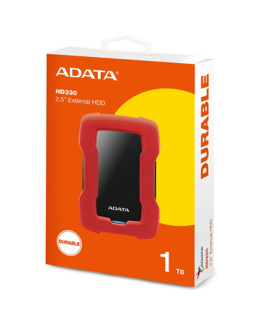 Жесткий диск внешний ADATA HD330 AHD330-1TU31-CRD 1TB 2.5" USB 3.1, LED Indicator, Shock Sensor Protection, Win/Mac/Linux, Red, 