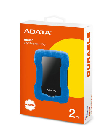 Жесткий диск внешний ADATA HD330 AHD330-2TU31-CBL 2TB 2.5" USB 3.1, LED Indicator, Shock Sensor Protection Win/Mac/Linux, Blue, 
