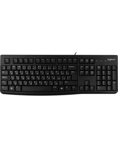 Клавиатура Logitech K120 черная, офисная, 104 клавиши, защита от воды |920-002583| USB 1.5м, RTL 