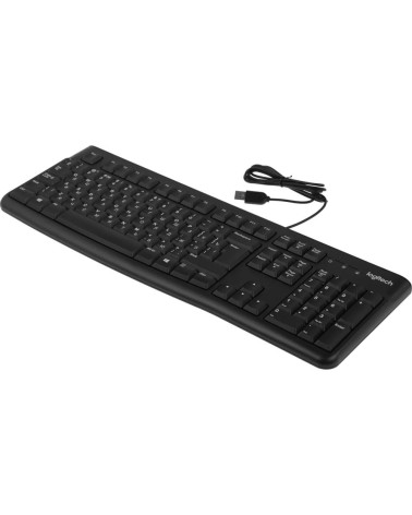 Клавиатура Logitech K120 черная, офисная, 104 клавиши, защита от воды |920-002583| USB 1.5м, RTL 