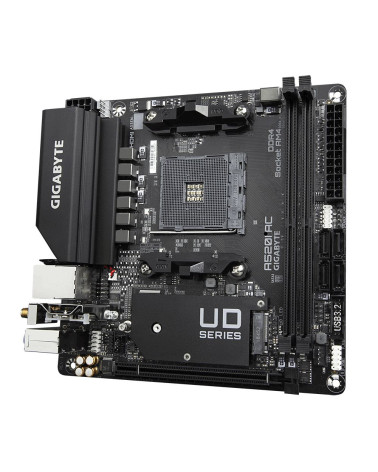 Материнская плата Gigabyte A520I AC, Socket AM4, AMD A520, 2xDDR4-3200, HDMI+HDMI+DP, 1xPCI-Ex16, 4xSATA3(RAID 0,1,10), 1xM.2, 8
