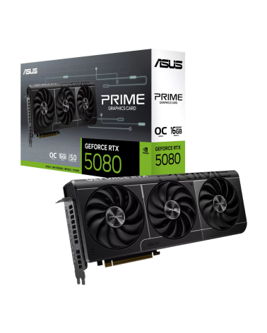 Видеокарта ASUS RTX5080 PRIME EVO OC 16GB GDDR7 256bit 3xDP HDMI 3FAN RTL (PRIME-RTX5080-O16G-EVO)