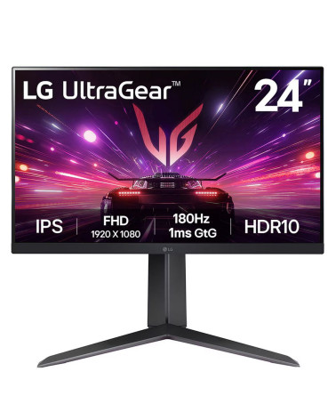 Монитор 23.8" LG 24GS65F-B  IPS, 1920x1080, 180Hz, 1ms, 300сd/m, 1000:1, HDR10 | HDMI(2.0), DP(1.4) | HAS, Pivot, Swivel, ExPSU,