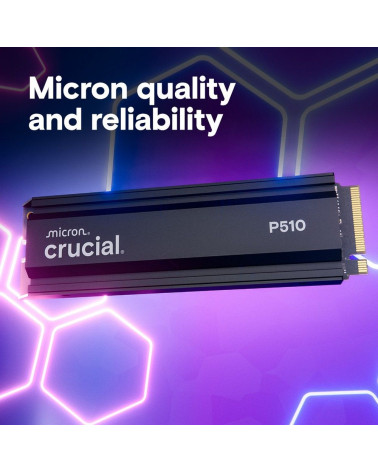 Твердотельный накопитель SSD Crucial P510 1TB PCIe Gen5 NVMe 2280 M.2 SSD with heatsink CT1000P510SSD5
