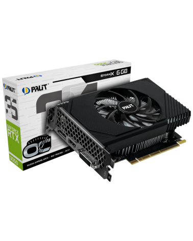 Видеокарта Palit RTX3050 STORMX OC 6GB GDDR6 96bit DVI DP HDMI 1FAN ITX RTL