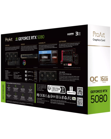 Видеокарта ASUS RTX5080 PROART OC 16GB GDDR7 256bit Type-C(DP) 2xDP HDMI 3FAN RTL (PROART-RTX5080-O16G)