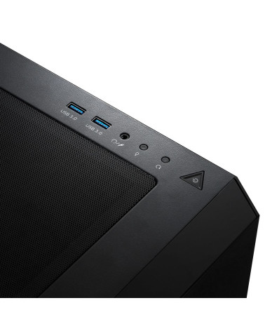 Корпус XPG STARKER BLACK (STARKER-BKCWW) (Midi-Tower, черный, TG, 120mm ARGB fan + 120mm fan)