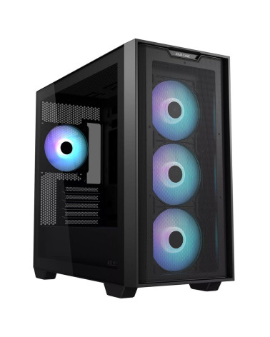 Корпус ASUS A21 PLUS TG ARGB BLACK-SI ARGB FANS/BLK/EPS