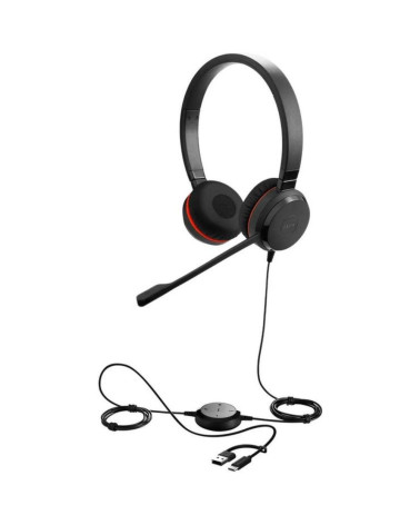 Проводная гарнитура Jabra Evolve 20 SE, Stereo MS, USB C/A adapter, Leather (PN:4999-823-369)