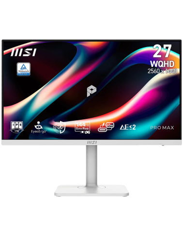 Монитор 27" MSI PRO MAX 271QPHW E14  IPS, 2560x1440, 144Hz, 4ms, 300сd/m, 1500:1, HDR | 2xHDMI(2.0b), DP(1.2a), Type-C(PD-65W), 