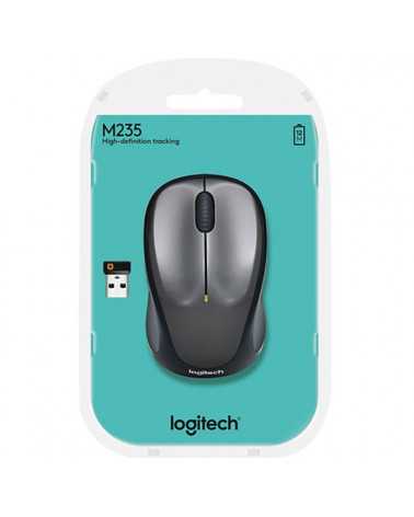 Мышь беспроводная Logitech M235 Grey серая, оптическая, 1000dpi, 2.4 GHz / USB-ресивер (Logitech Unifying®)