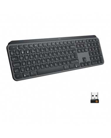 Клавиатура беспроводная Logitech MX Keys Graphite (920-009417) черная, 109 клавиш, Bluetooth LE/приемник Unifying, до 3х подключ