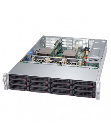 Корпус SuperMicro SuperMicro CSE-826BE1C-R920WB 2U, WIO, E-ATX, 920 Вт, 12x 3.5-inch SAS3/SATA3 HDD/SSD w/1 Expander, черный 