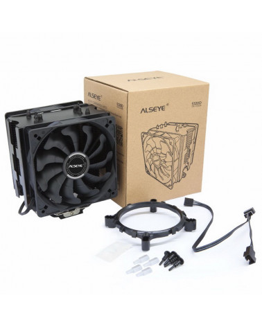 Вентилятор ALSEYE S120D-B Universal, TDP 135W, 2x120FAN, 4 heat pipe, PWM, RTL20 (874258) 