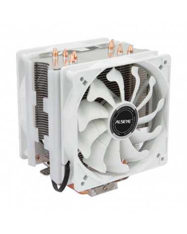 Вентилятор ALSEYE S120D-W Universal, TDP 135W, 2x120FAN, 4 heat pipe, WHITE, PWM, RTL20 (874265) 