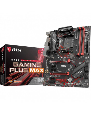 Материнская плата MSI B450 GAMING PLUS MAX, Socket AM4, AMD®B450, 4xDDR4-2667, 2xPCI-Ex16x, 4xPCI-Ex1x, DVI-D+HDMI, 6xSATA3(RAID