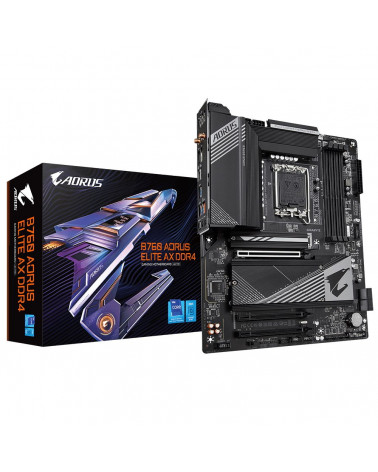 Материнская плата Gigabyte B760 AORUS ELITE AX DDR4, Socket 1700, Intel®B760, 4xDDR4-3200, HDMI+DP, 3xPCI-Ex16, 4xSATA3(RAID 0/1