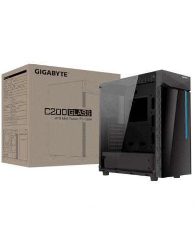 Корпус Gigabyte C200 Glass MidTower, ATX, USB3.0 x2, Audio I/O, Black, TG (551247) 