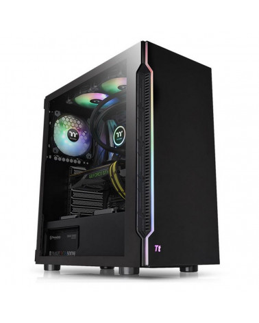 Корпус Thermaltake H200 TG CA-1M3-00M1WN-00 RGB/Black/Win/SPCC/Tempered Glass*1/120mm Standard fan *1 (521529) 