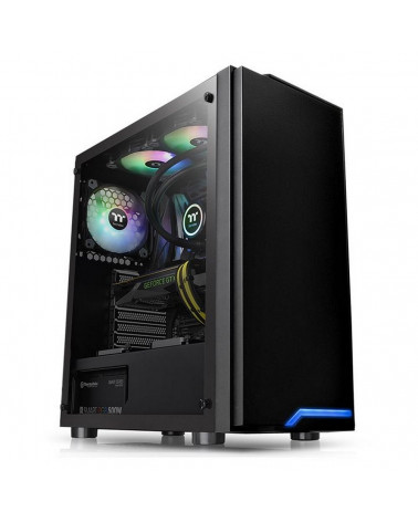 Корпус Thermaltake H100 TG CA-1L4-00M1WN-02 Black/Win/SPCC/Tempered Glass*1/120mm Standard Fan*1 (521871) 