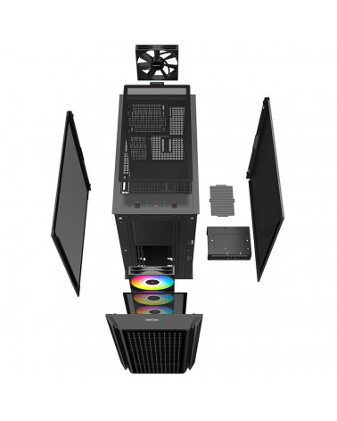 Корпус Deepcool CG540 R-CG540-BKAGE4-G-1, Midi-Tower, Black, Dual Tempered Glass Panels (714798) E-ATX, CPU Height «175mm, VGA m