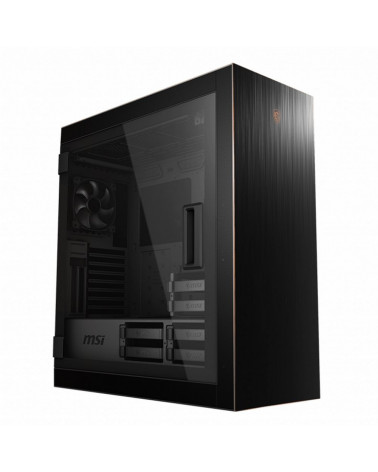 Корпус MSI MPG SEKIRA 500G Mid-Tower, E-ATX, 1xUSB-C, 4xUSB 3.0, 2x200mm Black Fan, 1x120mm Black Fan, Aluminum with Gold Color,