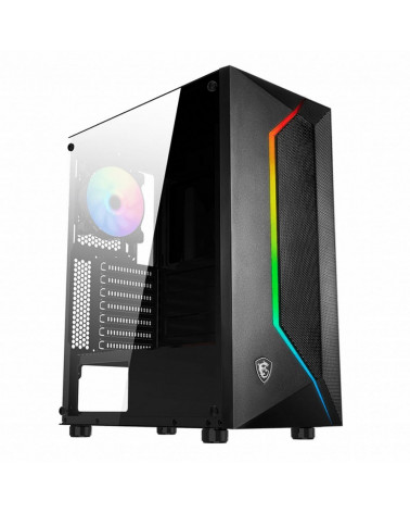 Корпус MSI MAG VAMPIRIC 100R Mid-Tower, ATX, 2xUSB 2.0, 1xUSB 3.0, 1x120mm ARGB Fan, 1x120mm Black Fan, Tempered Glass Window, B