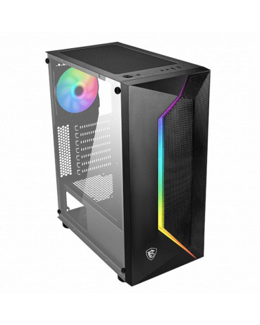 Корпус MSI MAG VAMPIRIC 100R Mid-Tower, ATX, 2xUSB 2.0, 1xUSB 3.0, 1x120mm ARGB Fan, 1x120mm Black Fan, Tempered Glass Window, B