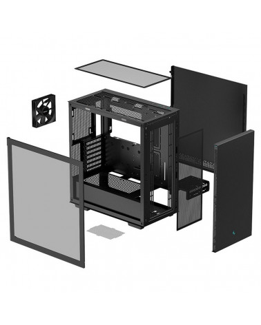 Корпус Deepcool CH510 Мid-tower, black,TG (E-ATX, CPU Height 175mm, VGA max 380mm, USB 3.0 x 2, Audio x 1, int. 3.5» x 2 , 2.5» 