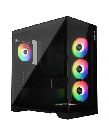 Корпус XPG INVADER X BLACK (INVADERXMT-BKCWW) Mid-Tower Gaming ATX PC Case with Panoramic View, Tempered Glass Panels, and RGB L