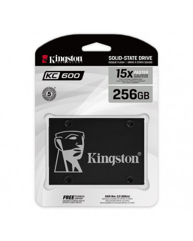 Твердотельный накопитель SSD Kingston KC600 SKC600/256G 256GB 2.5" Client SATA 6Gb/s, 550/500, IOPS 90/80K, MTBF 1M, 3D TLC 150T
