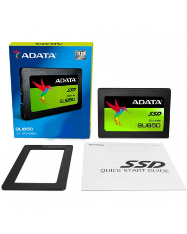 Твердотельный накопитель SSD ADATA SU650 ASU650SS-512GT-R 512GB 2.5" Client SATA 6Gb/s, 520/450, IOPS 40/75K, MTBF 2M, 3D NAND, 