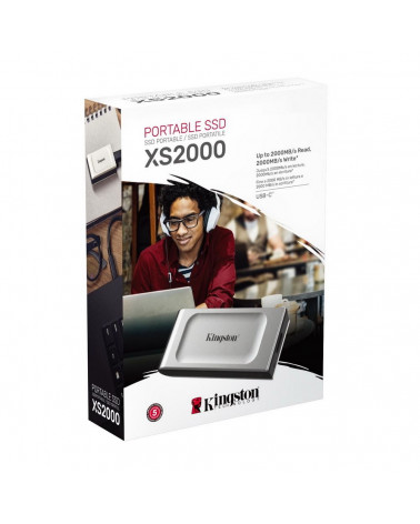 Твердотельный накопитель SSD Kingston XS2000 PORTABLE SXS2000/1000G USB 3.2 Gen 2x2 1000GB , 2000/2000, RTL  (321340) 