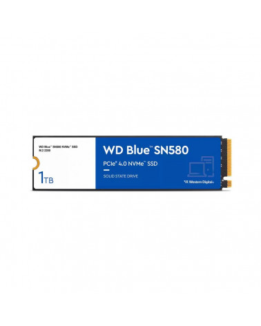 Твердотельный накопитель SSD WD Blue SN580 NVMe, 1000GB, M.2(22x80mm), NVMe, PCIe 3.0 x4, 3D TLC, R/W 3500/3000MB/s, IOPs 460 00