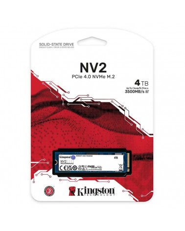 Твердотельный накопитель SSD  M.2 2280 4TB Kingston NV2 Client SSD SNV2S/4000G  PCI-E 4.0 x4, 3500/2800, 1280TBW 