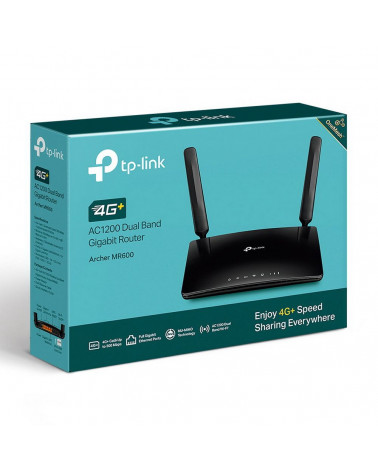 Маршрутизатор TP-LINK Archer MR600 4G LTE ДвухдиапазонныWi-Fi роутерAC1200, cat 6, до300/50Мбит/с скорости 4G/LTE, до 866Мбит/с 