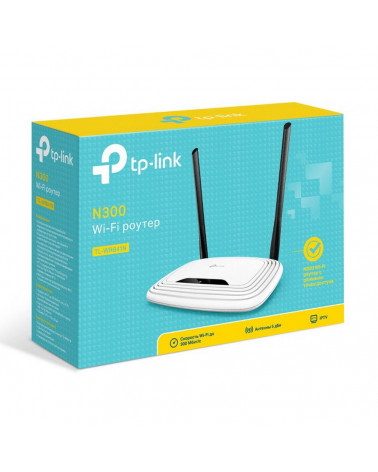 Маршрутизатор TP-LINK TL-WR841N N300 Wi-Fi роутер, чипсет Mediatek, 2T2R, до 300 Мбит/с на 2,4 ГГц, 802.11b/g/n, 5 10/100 Мбит/с