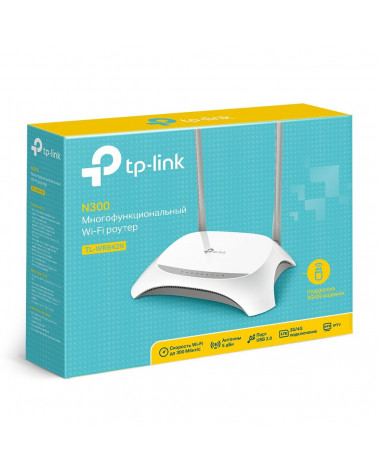 Маршрутизатор TP-LINK TL-WR842N N300 МногофункциональныйWi-Fi роутер,поддержка3G/4G USB модемов,2T2R, до300 Мбит/с на 2,4 ГГц, 8