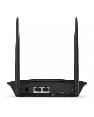 Маршрутизатор TP-LINK TL-MR100 N300 4G LTE Wi-Fi роутер, встроенный 4G LTE cat4 модем, 150/50 Мбит/с, поддержка FDD B1/B3/B5/B7/