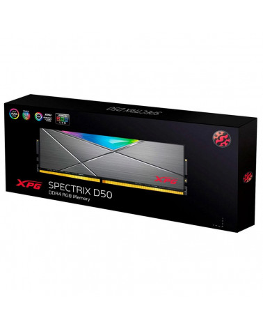 Модуль памяти ADATA XPG SPECTRIX D50 RGB Grey Gaming Memory AX4U320016G16A-ST50 16GB DDR4 3200 DIMM Non-ECC, CL16, 1.35V, Heat S