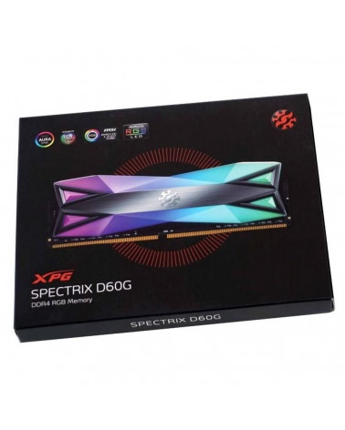 Модуль памяти ADATA XPG SPECTRIX D60G RGB Grey Gaming Memory AX4U32008G16A-DT60 16GB DDR4 3200 DIMM Non-ECC, CL16, 1.35V, Heat S