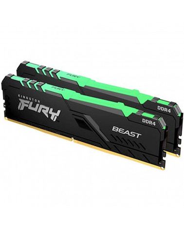 Модуль памяти Kingston FURY Beast Black RGB Gaming Memory KF426C16BBAK2/16 16GB DDR4 2666 DIMM Non-ECC, CL16, 1.2V, 1Gx8 Kit of 